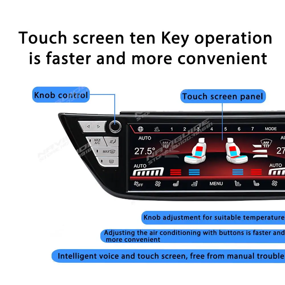 NAVIGUIDE Air Conditioning Climate Board AC Panel For BMW 6 Series GT 2012-2021 Climate Control Board Screen Touch LCD Digital