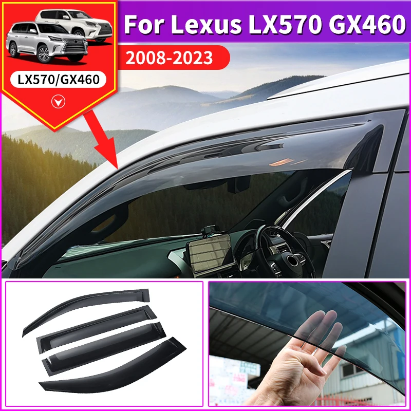 Car Side Window Deflector For Lexus LX570 GX460 GX400 2008-2022 2021Upgrade Exterior Accessories Rain Guard Sun Shade Deflector