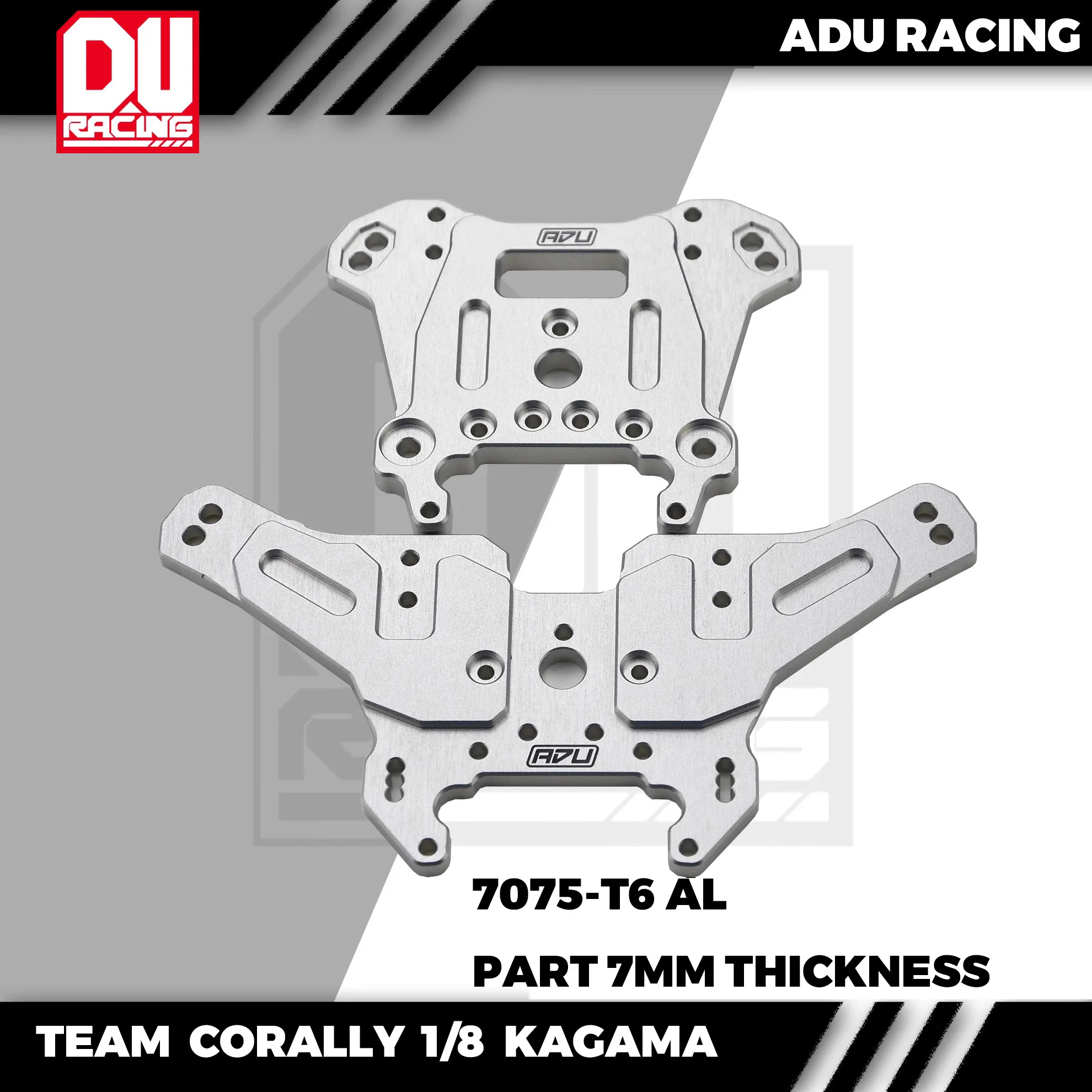 ADU Racing-Suporte em Torre de Choque Frontal e Traseiro para EQUIPE CORALLY 1/8 KAGAMA, 7075-T6