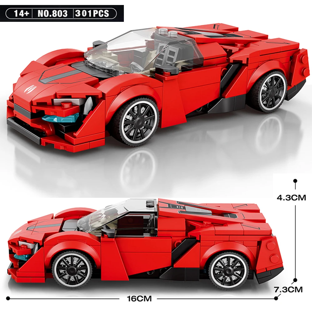 2024 New Speedy Champion Sports Car Building Blocks City Technique Car RX7 250GT Racing Vehicle Bricks Toys for Children Gift