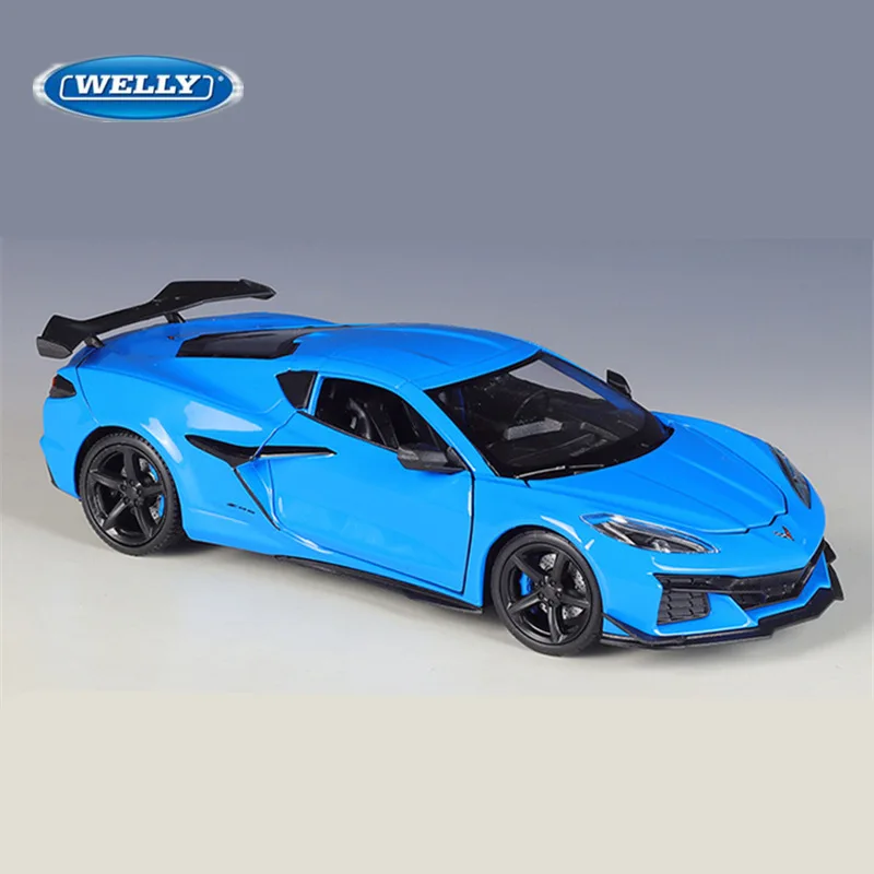 

WELLY 1:24 2023 Chevrolet Corvette Z06 Alloy Sports Car Model Diecast Metal Racing Car Model Simulation Collection Kids Toy Gift