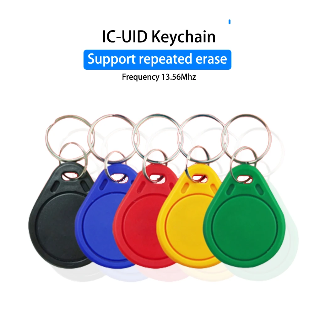 10PCS RFID 13.56MHZ UID Copyable Token Keychain Attendance Management Changes clone keychain tag Mif 1K S50 Writable