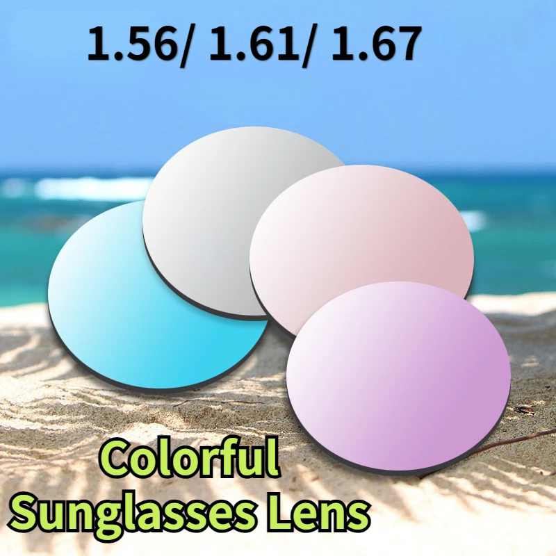 

Colorful Sunglasses Lens Prescription 1.56 1.61 1.67 CR-39 Myopia Resin Aspheric Glasses Lenses UV400