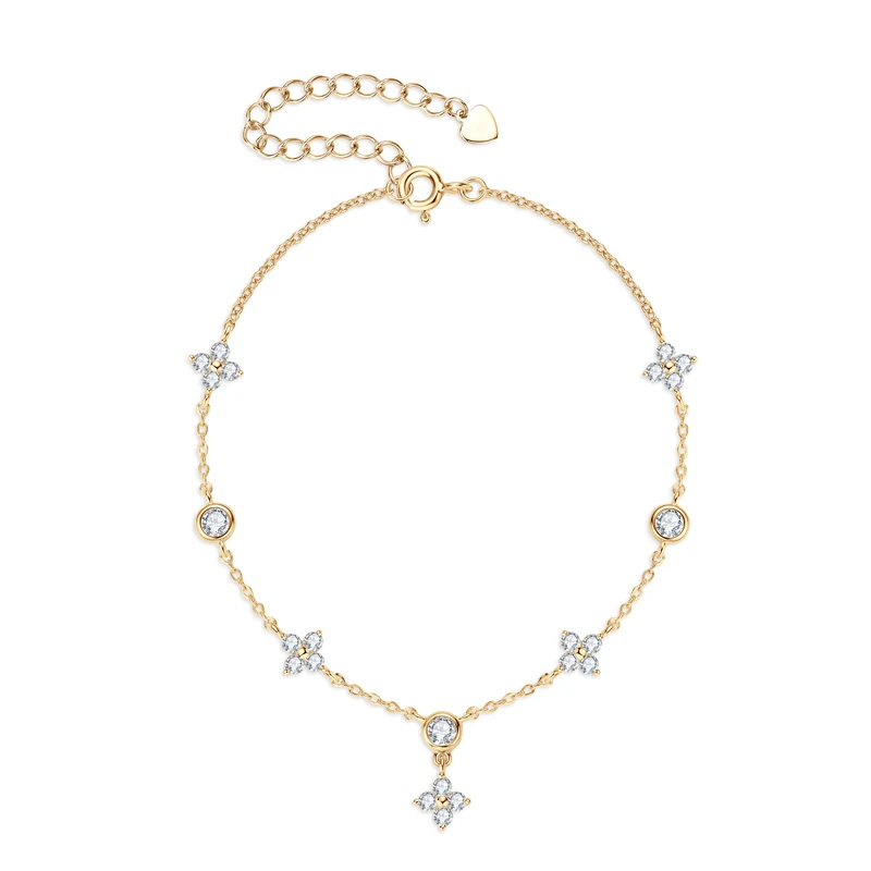 NONE RAPRGOLD Moissanit Diamant Klee Anhänger Halskette für Frauen S925 Sterling Silber Blume Halsketten Edlen Schmuck Geschenke Collares 5