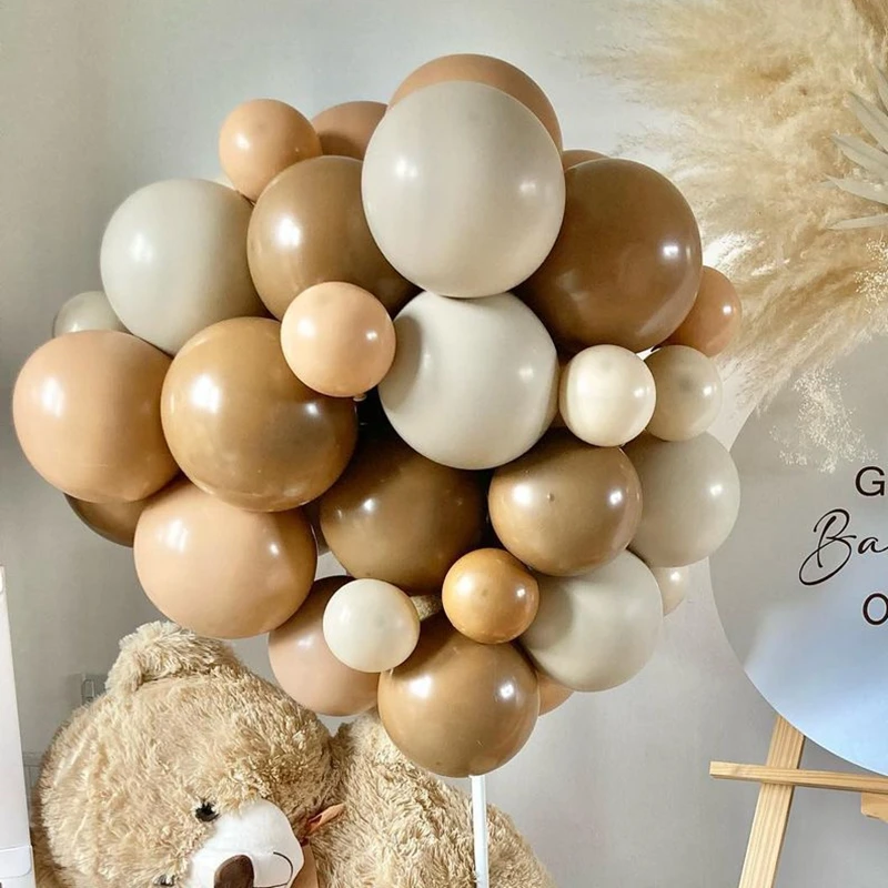 15/20PCS 10inch Balloons Vintage Khaki Series Balloon Set for Happy Birthday Wedding Anniversary DIY Party Decoration Supplies