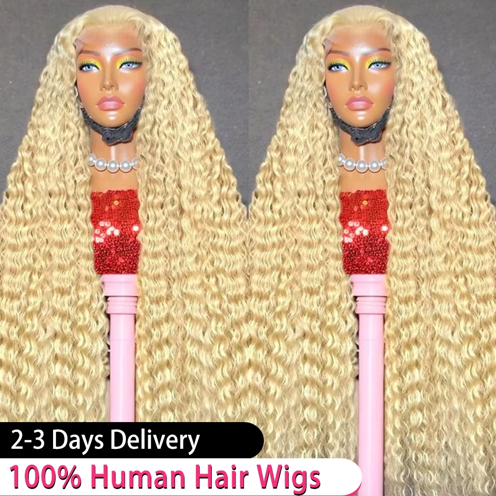 

200 Density 13x5 Deep Wave 613 Honey Blonde Hd Lace Frontal Wig 30 40 42 Inch 13x6 Kinky Curly Colored Lace Front Human Hair Wig