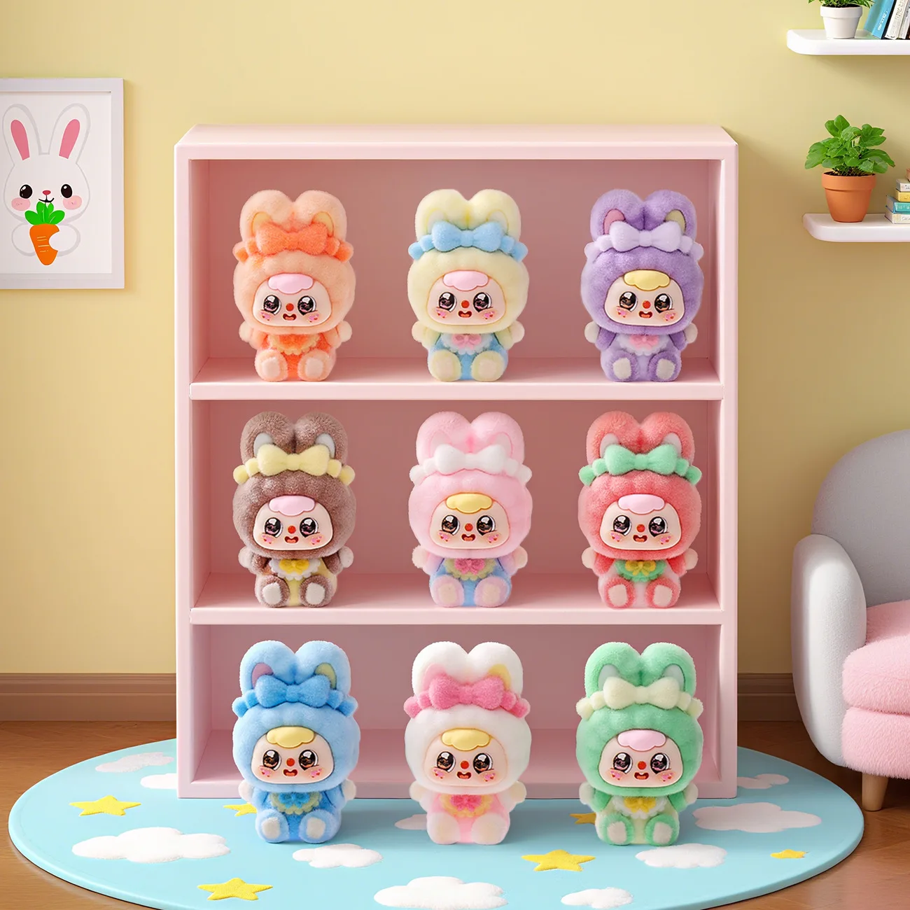 

9 шт., плюшевые милые куклы с узлом-бабочкой и кроликом, аксессуары для слепых коробок «сделай сам», настольный автомобиль, маленькое украшение, подарки на Хэллоуин и Рождество