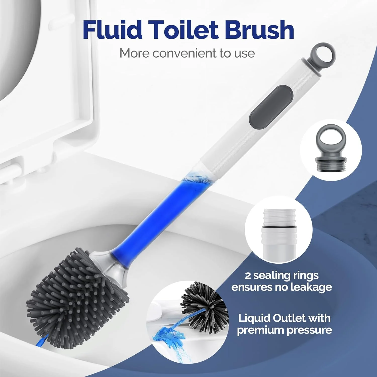 Water Spray Silicone Head Toilet Brush holder Wall Mounted Cleaning Brush Long Handle Toilet Brush Bathroom Accessories Sets