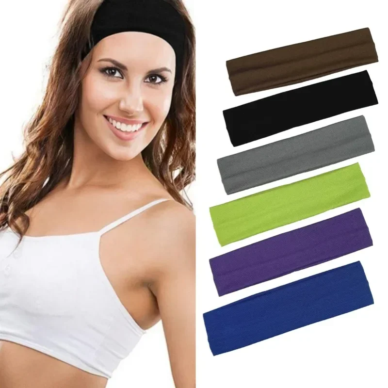 Summer Sports Yoga Hair Band Solid Running Absorb Sweat Headband for Women Men Adjustable Make Up Hair Accessories Headwrap