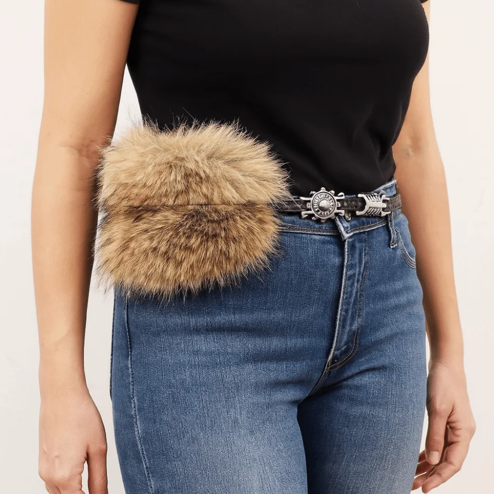 شخصية بولي Leather الجلود الجلود الفراء حزام فو الفراء الشرير أفخم حزام الكورية نمط تنوعا Y2K حزام الإناث/الفتيات