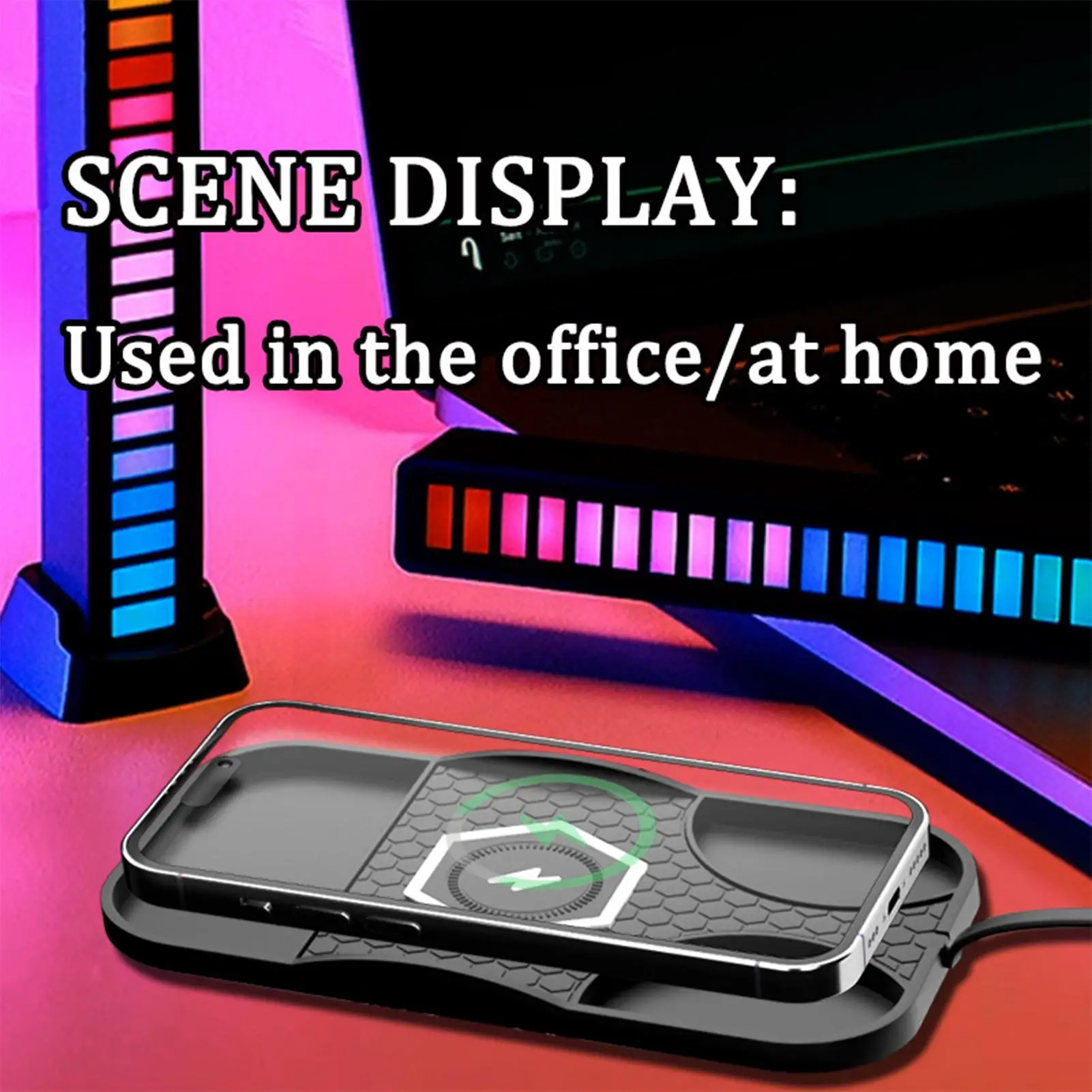 Car Wireless Charger 15W Cordless Charging Pad USB Type C Port Anti-Slip Phone Charger Base Portable Wireless Car Charger