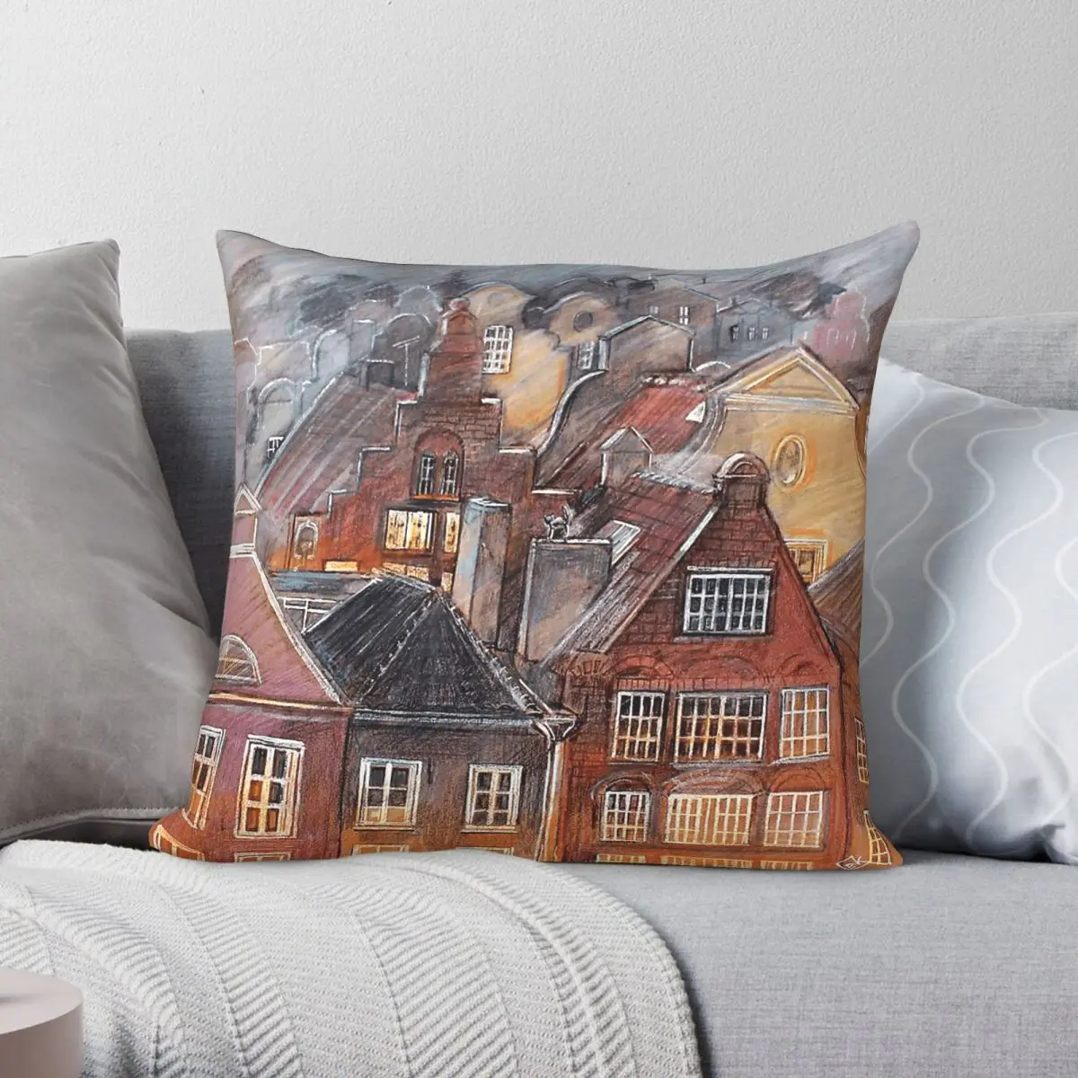 Somewhere In The North Pillowcase Polyester Linen Velvet Printed Zip Decor Pillow Case Home Cushion Cover