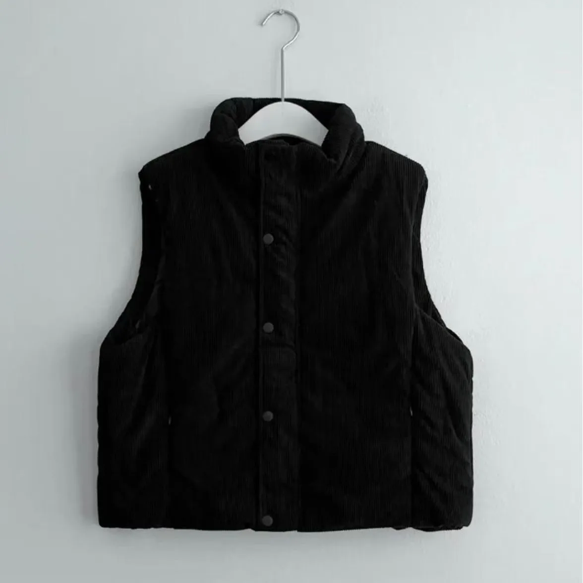 

Женский зимний модный свободный хлопковый бархатный жилет с однотонным воротником, пальто, топ, корейская одежда для поездок на работу