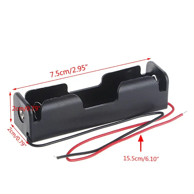 

Y1UB 5 Pcs 18650 Rechargeable Battery 3.7V Clip Holder Box for Case With Wire