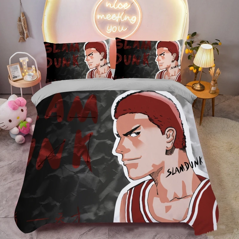 Anime SLAM DUNK dekbedovertrekken jonge jongens Beddengoed Sets 3D Gedrukt dekbedovertrek kussenslopen Room Decor Home