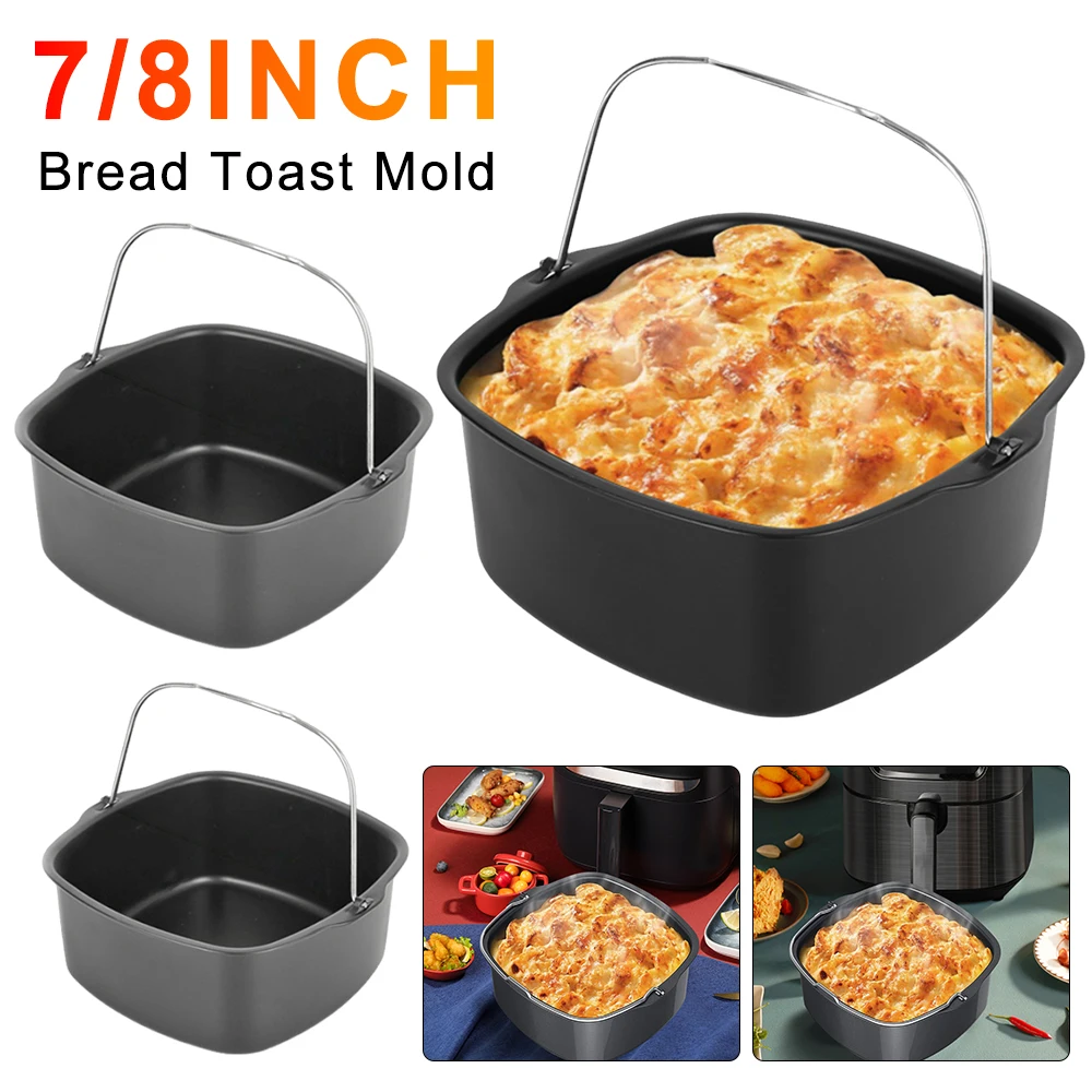 Non-stick Cake Baking Tray Basket Airfryer for Baking Dish Pan Air Fryer Accessories Baking Basket Pizza Plate Dish Pot Bakeware