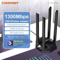 COMFAST 1300M Adaptador Wi Fi Banda Dupla Sem Fio 2.4G/ 5GHz 4 Antenna USB3.0 Wireless USB Placa Wifi Pra PC  Kali Linux Adapter