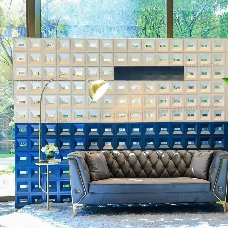 PU Background Wall Decoration, Hollow Cement Brick Double-sided Partition with A Bending Strength of 5 MPa, for Living Room.