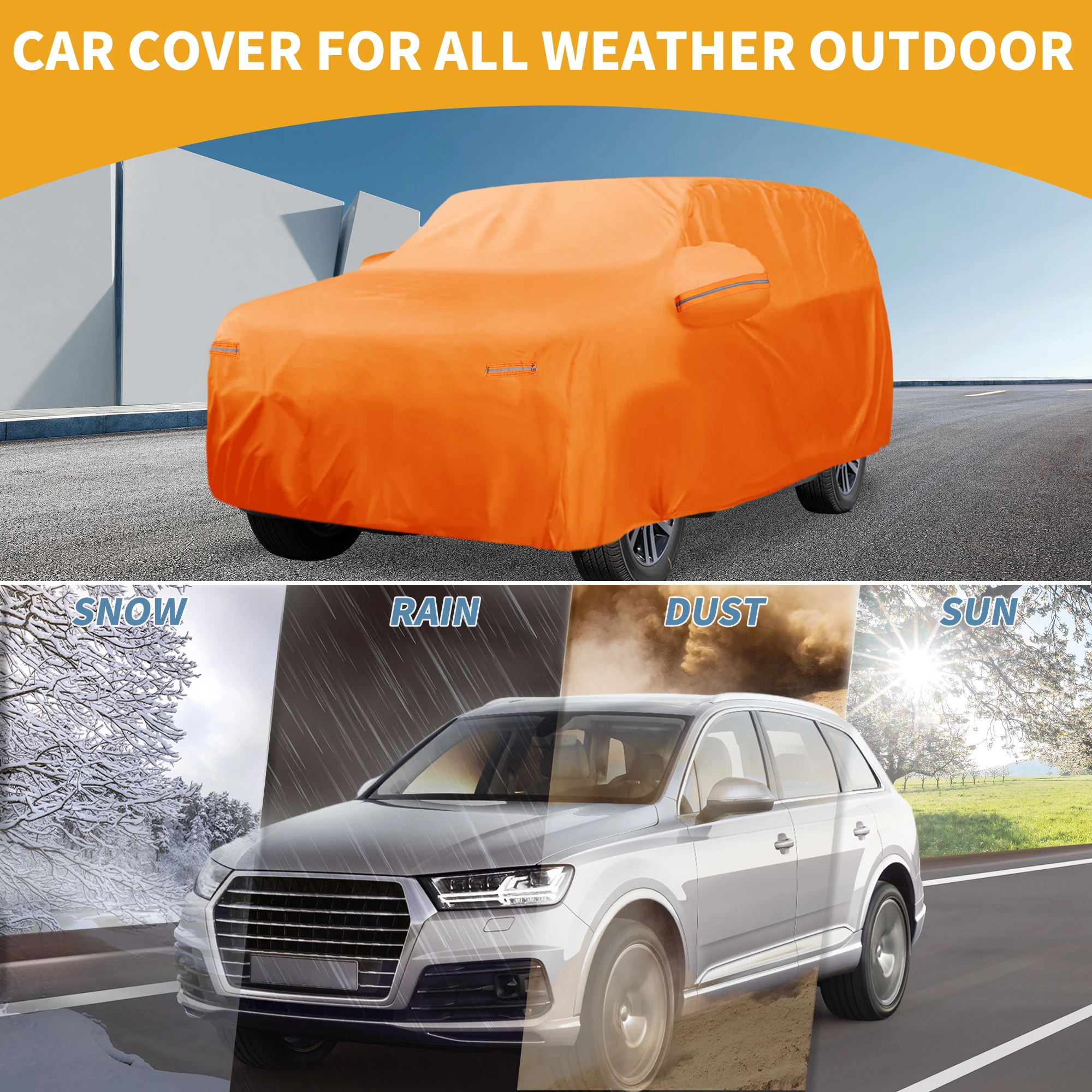 

Чехол для автомобиля Uxcell всепогодный для Lincoln Nautilus, оранжевый, хлопковый, с левой молнией