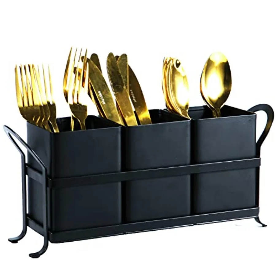 

Flatware, Cutlery, Kitchen Utensil and Silverware Caddy Organizer Bin Holder for Forks, Spoons, Knives - Perfect for Kitchen Co