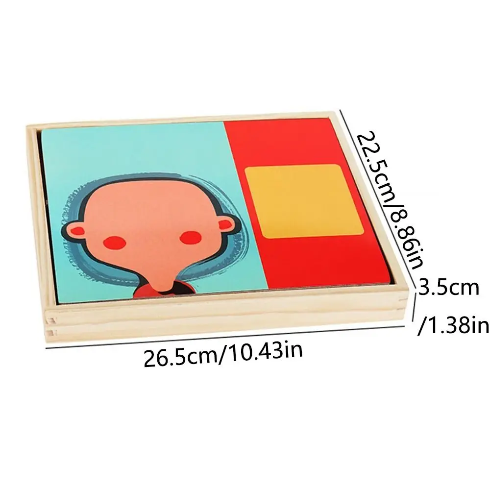 Quebra-cabeças 3d magnéticos de madeira reutilizáveis, desenho educacional, quadro branco com tampa, adesivos magnéticos, brinquedos, jogos montessori