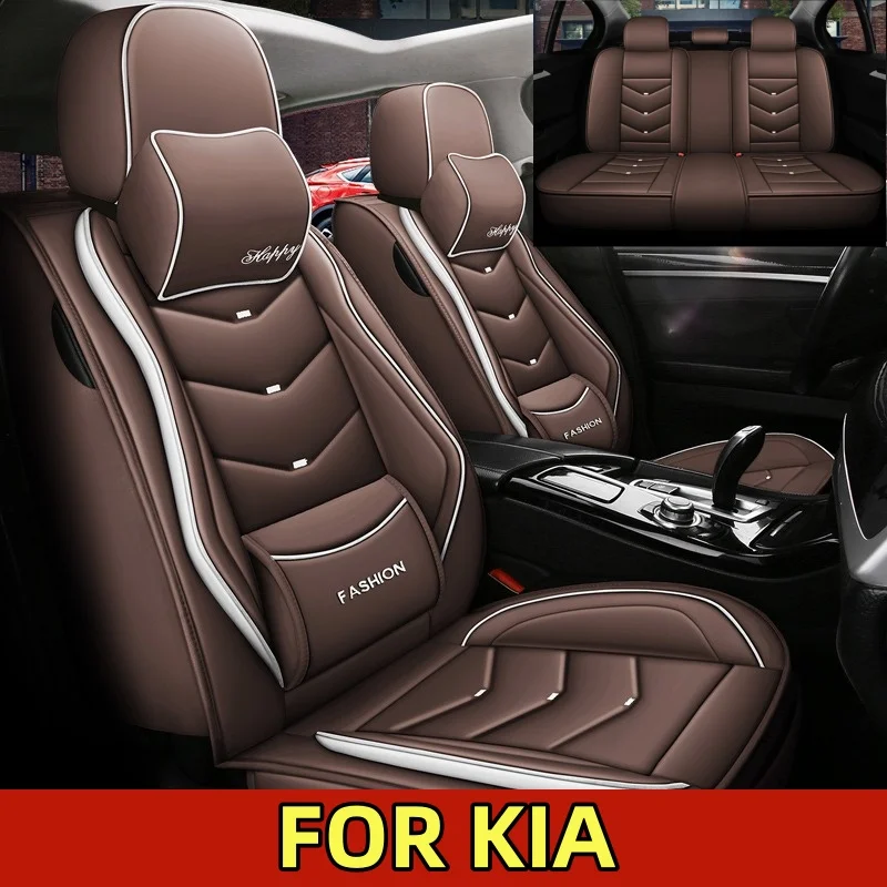 

FOR KIA K5 2021-2025 High-quality PU leather car seat cover waterproof wear-resistant and soft 5-seat full coverage seat covers
