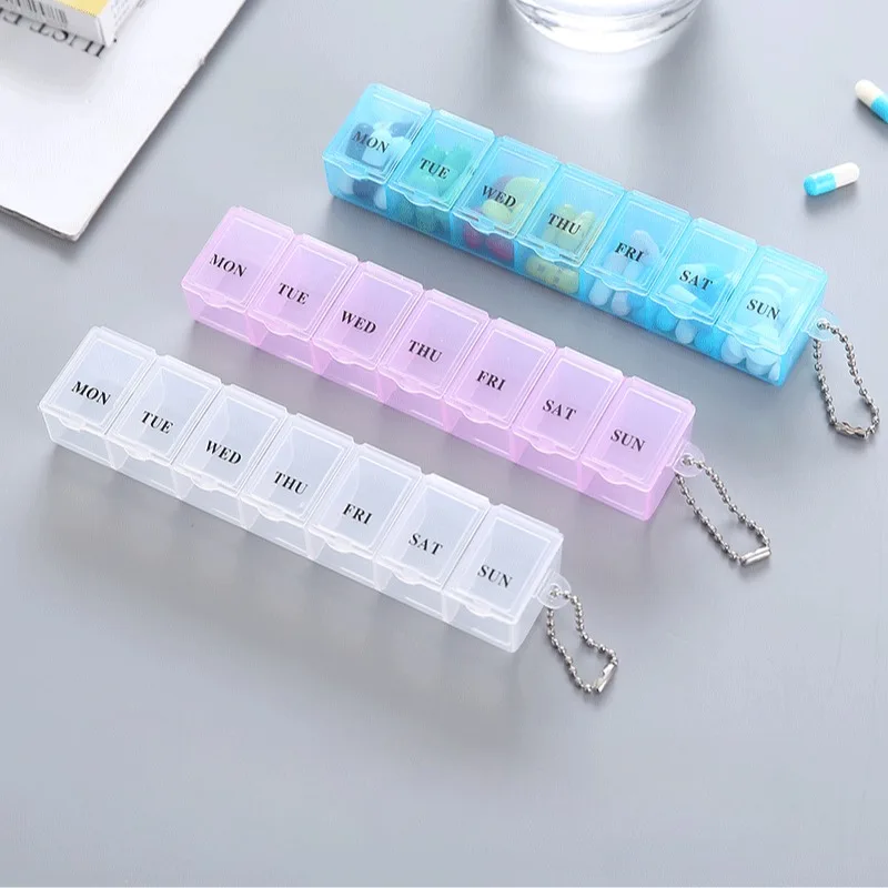 7 Days Pill Medicine Box Weekly Tablet Holder Storage Organizer Container Case Pill Box Splitters 3 Colors Pill Case Organizer