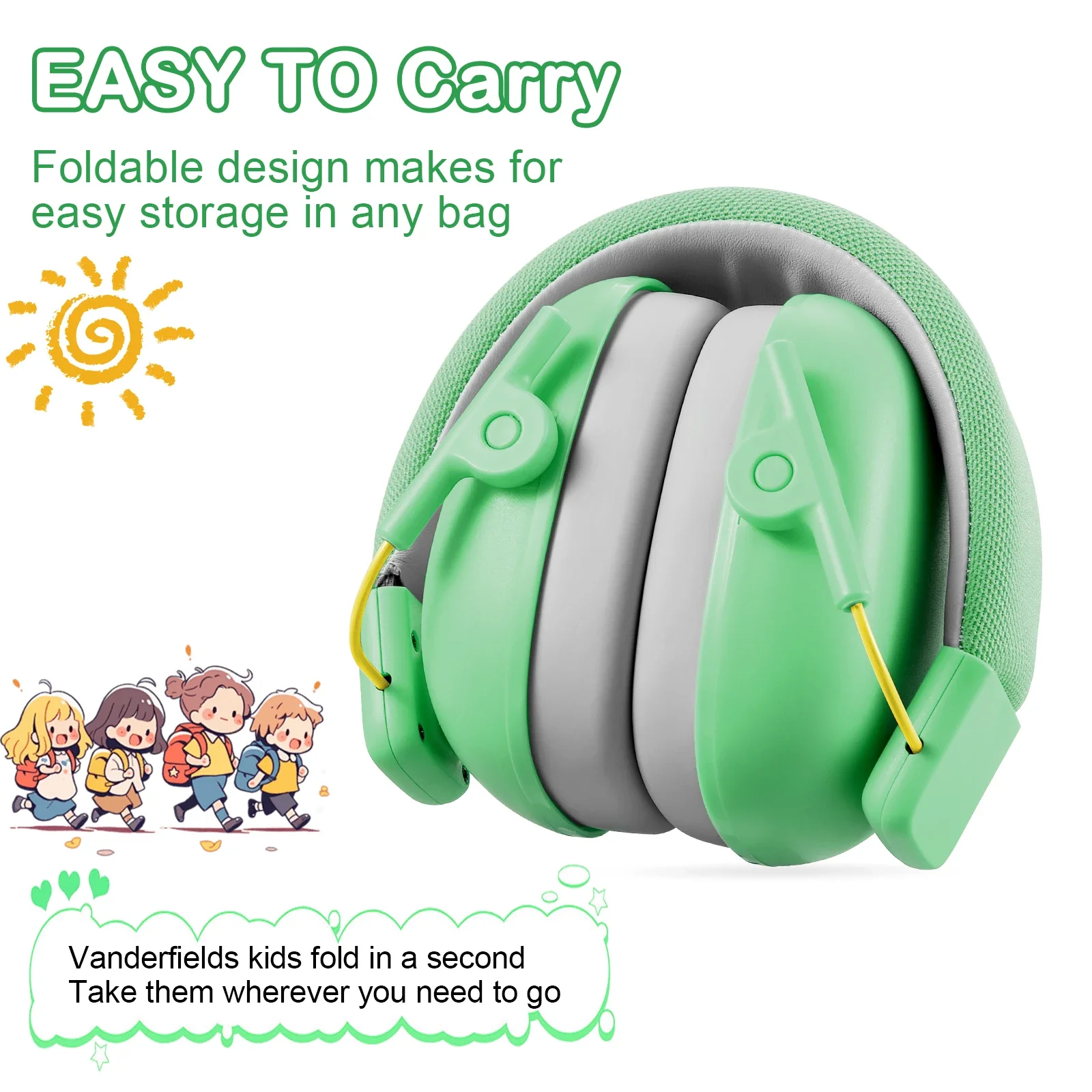 YHKEMA Kid Ear Protection Baby Noise Earmuffs Noise Reduction Ear Defenders earmuff for children Adjustable nrr 25db Safety