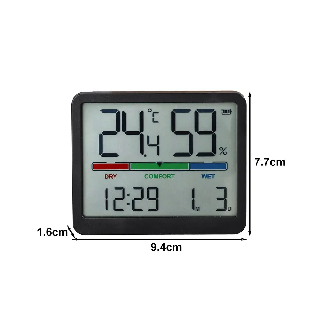 

Настенный ЖК-будильник с таймером, функциями температуры и влажности, легкий и портативный, с батарейным питанием