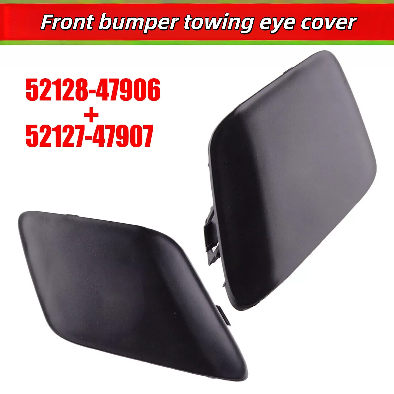 2 Pcs Front Bumper Towing Eye Cover Bumper Towing Cap Suitable For Toyota Prius 2016-2018 Auto Exterior Parts