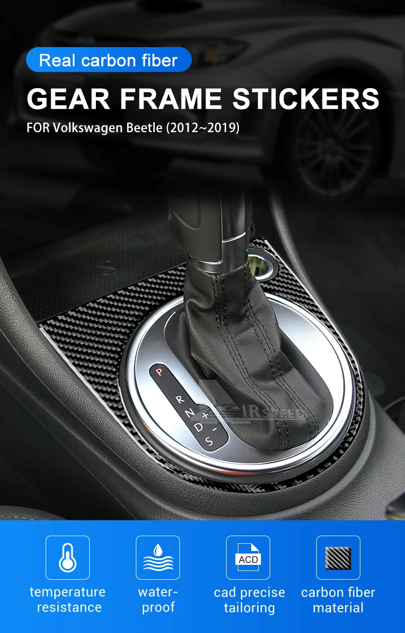 Real Soft Carbon Fiber Für Volkswagen Beetle 2012 2013 2014 2015 2016 2017 2018 2019 Auto Getriebe Shift Panel Aufkleber Zubehör – Detail 1