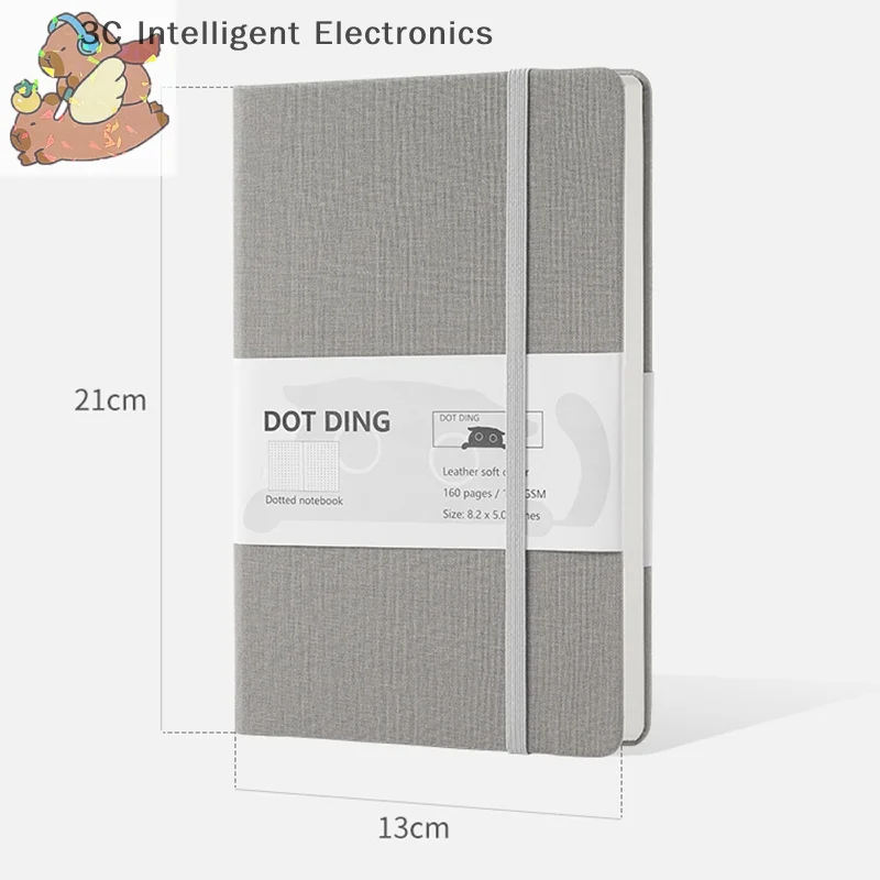 Leather Covered BUJO PlannerJournal Dots Grid Pages A5 Size 80 Sheets 100 GSM Ivory White Paper Notebook Dotted