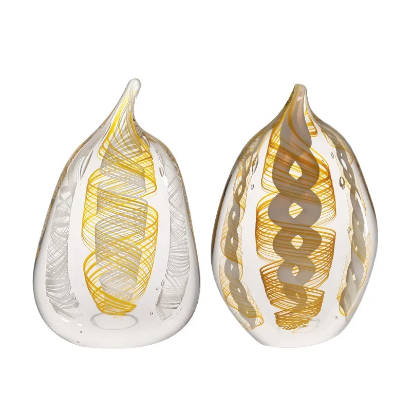 

High-end glazed ornaments, light luxury home decorations, modern simple living room wine cabinet glass cabinet soft decoration