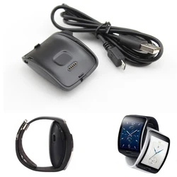 Charger Dock For Samsung Galaxy Gear S R750 Smart Watch USB Cable Black Cradle