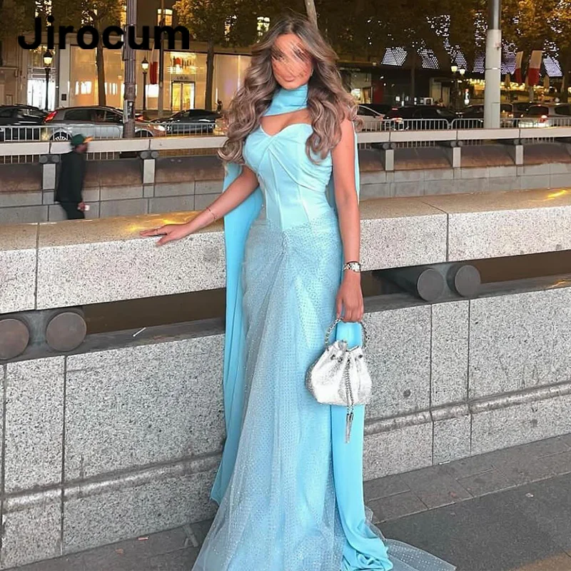 

Jirocum Elegant Mermaid Blue Prom Dress Women's Sweetheart Party Evening Gown Floor Length Formal Occasion Dresses فساتين السهرة