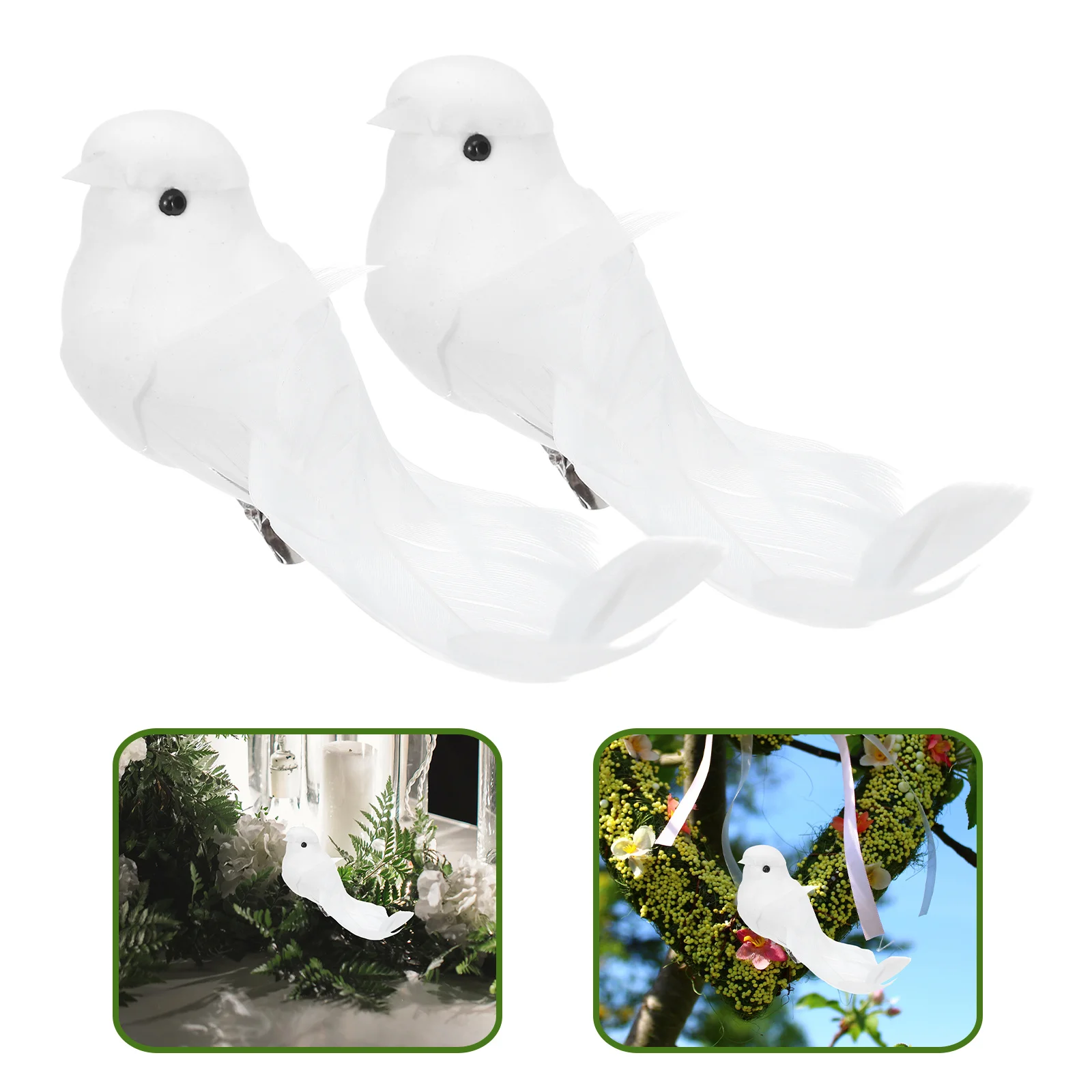 

6Pcs Realistic Artificial Doves Lightweight Foam Birds for Wedding Anniversary Party Decoration Christmas Tree Ornament Home