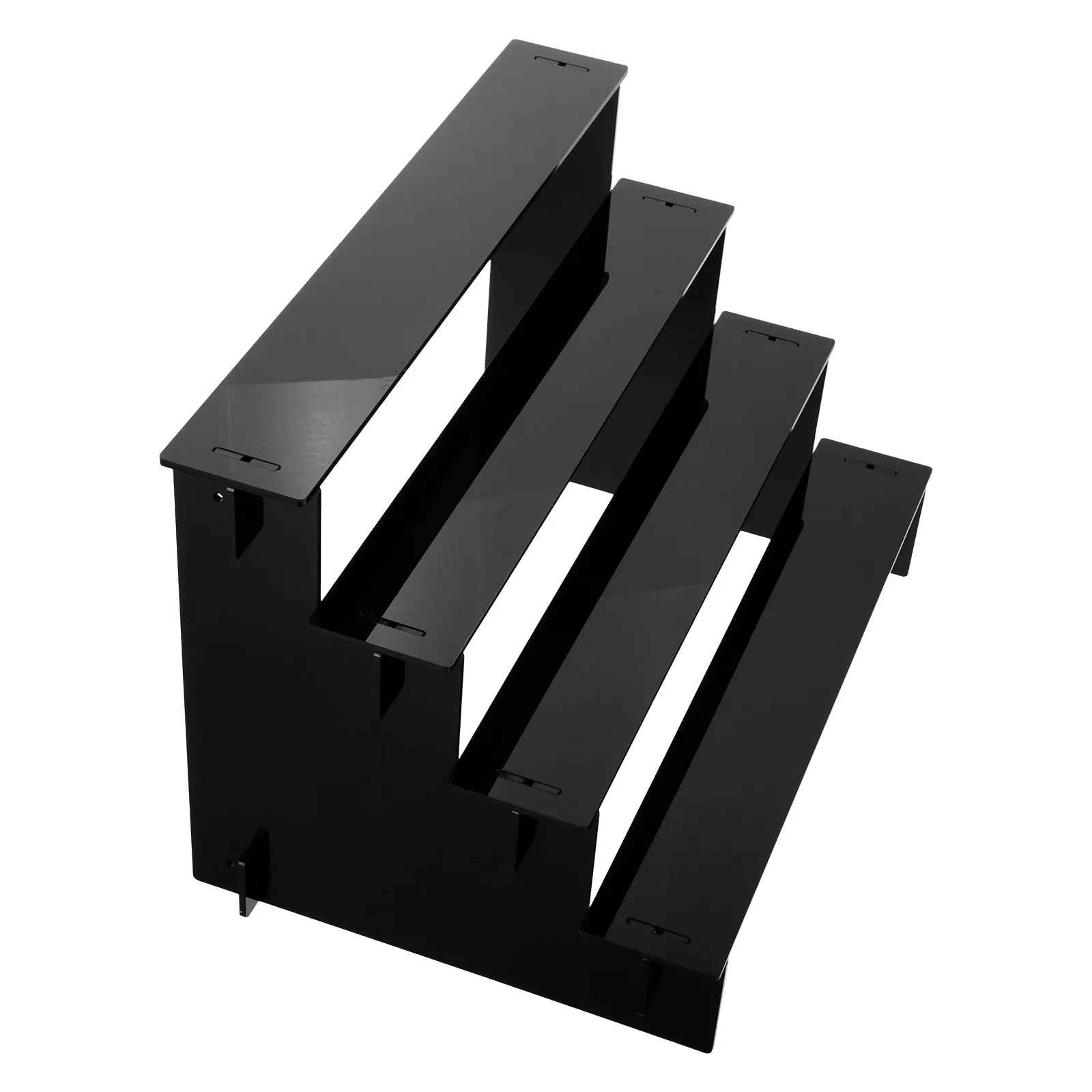 أسود 4 الطبقات الاكريليك العطور عرض المنظم الغرور كونترتوب ماكياج العناية بالبشرة غسول الحمام الجرف صينية عرض الناهض