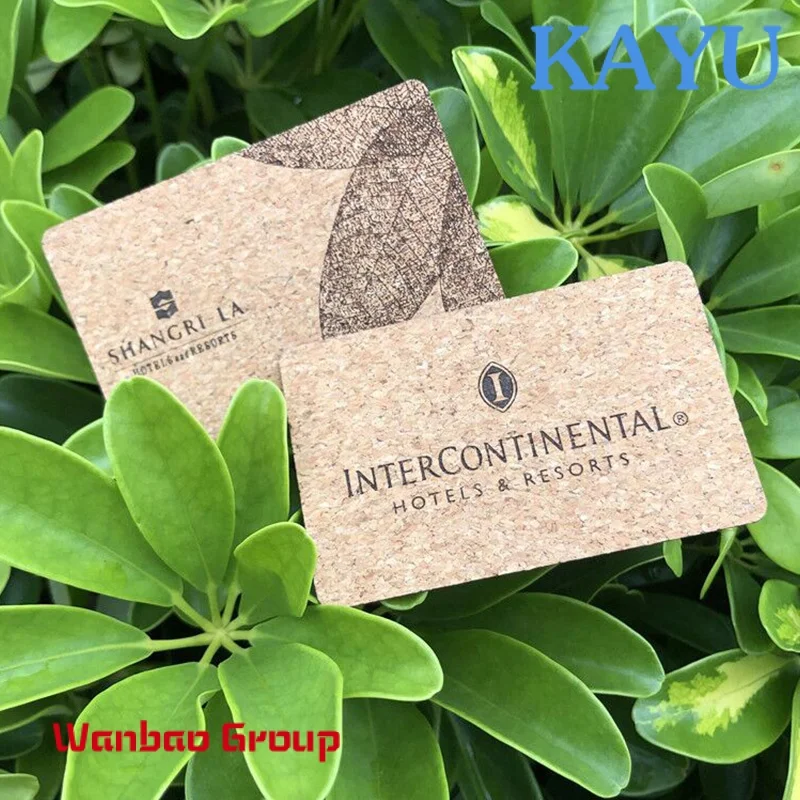 Custom RFID IC wooden key card 13.56 mhz f08 chip visit card bamboo nfc tap cherry wood chips ID magnetic wooden business card
