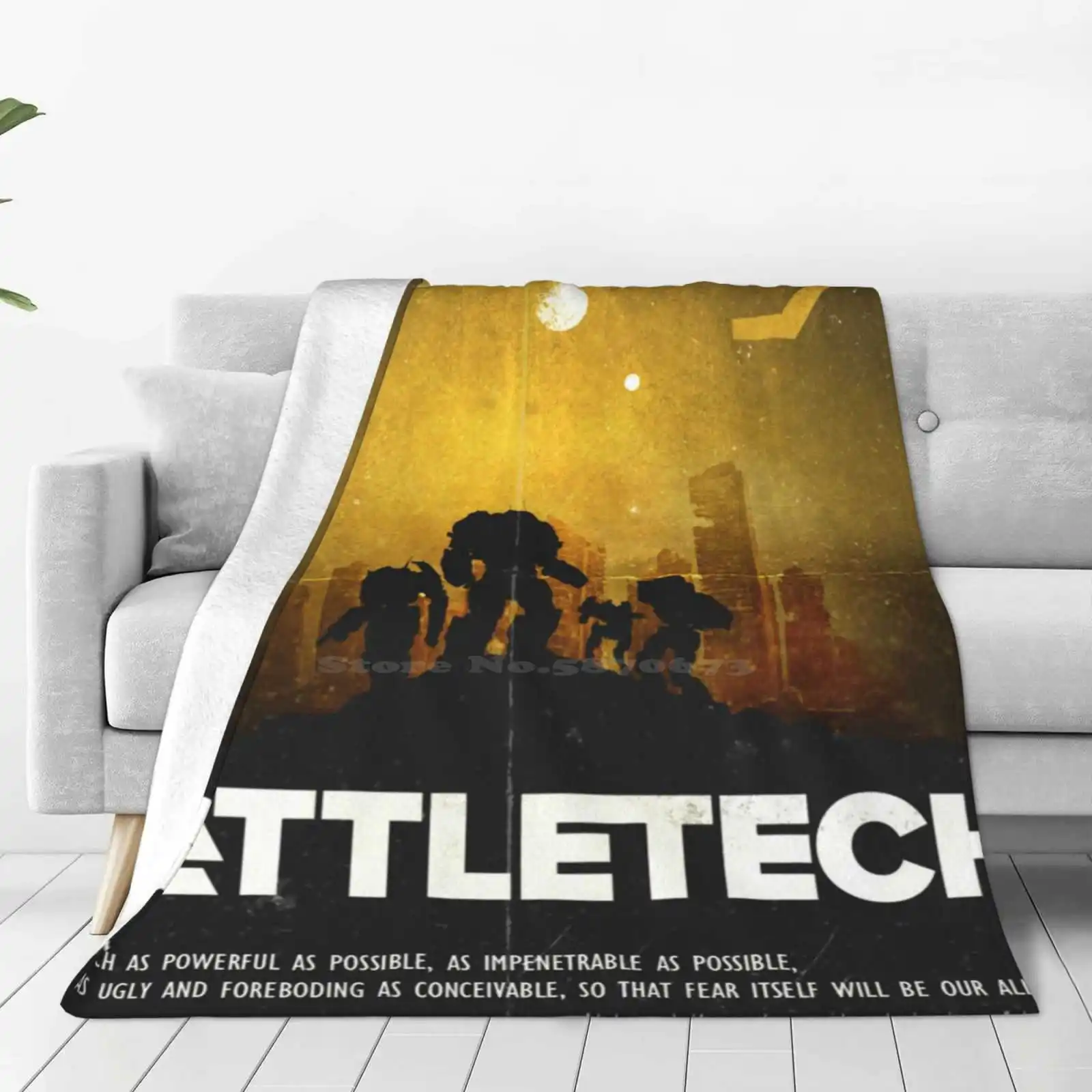 Battletech - Atlas Creative Design Comfortable Warm Flannel Blanket Battletech Mechwarrior Atlas