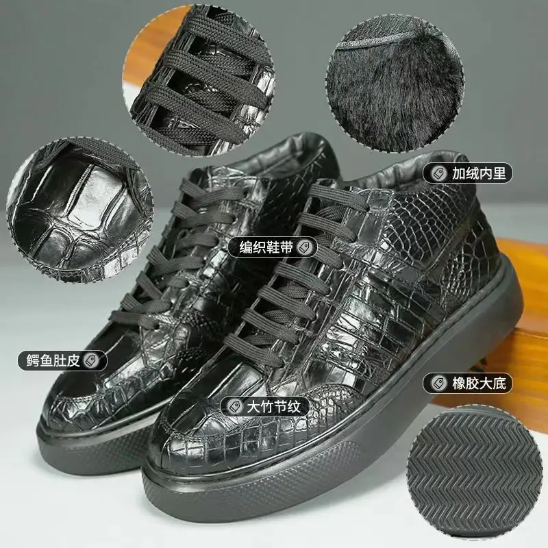 BATMO 2024 new arrival Crocodile skin causal shoes men,male Genuine leather sneakers pdd317