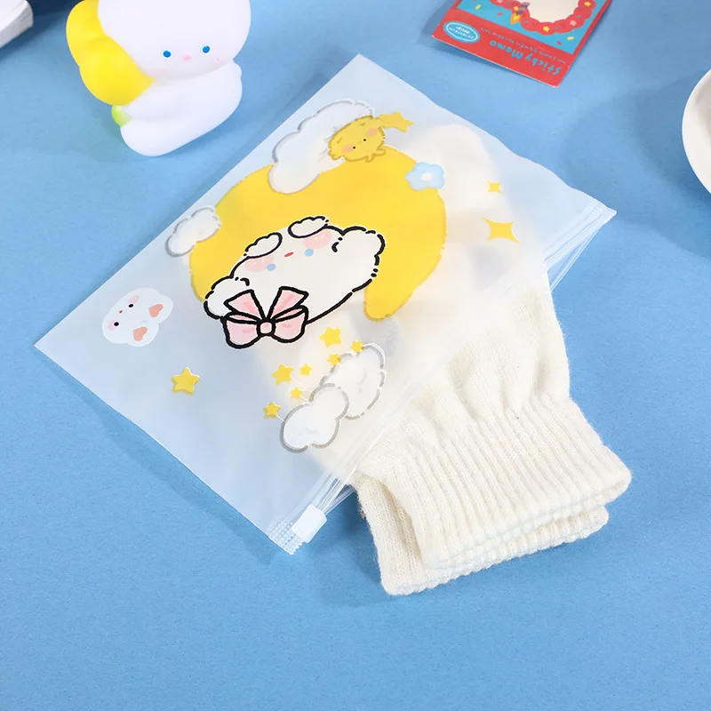 10/40Pcs Cartoon Pattern Zipper Storage Bag Portable Cosmetics Small Items Candy Storage Cute Pattern Self Sealing Packaging Bag