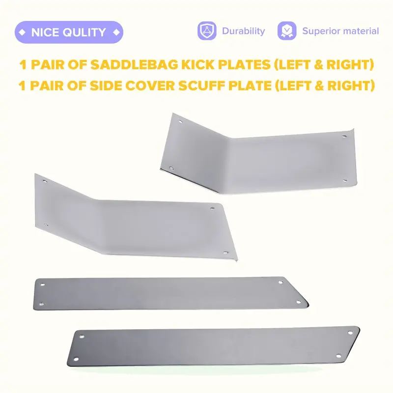 Chrome Saddlebag Kick Plates +Side Cover Scuff Plate With Screw Kit For Honda Goldwing 1500 GL1500A GL1500SE 1988-2000