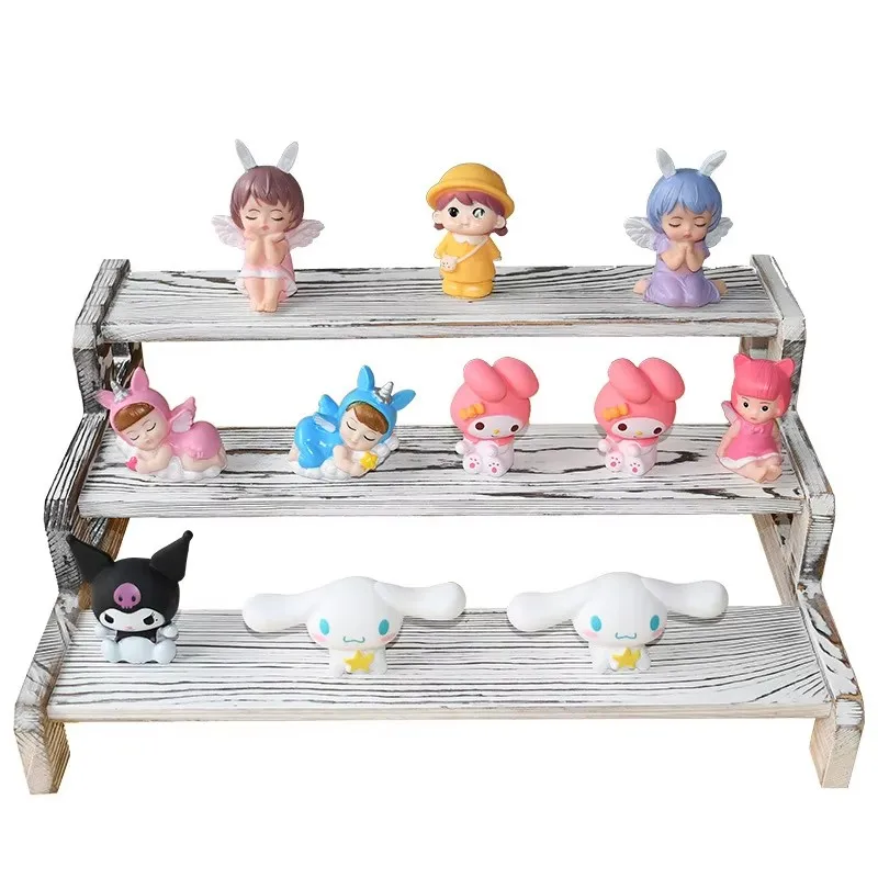 3 Tier Wooden Cupcake Display Riser Stand Perfume Makeup Holder For Kitchen Living Room Spice Plant Dessert Craft Display Shelf