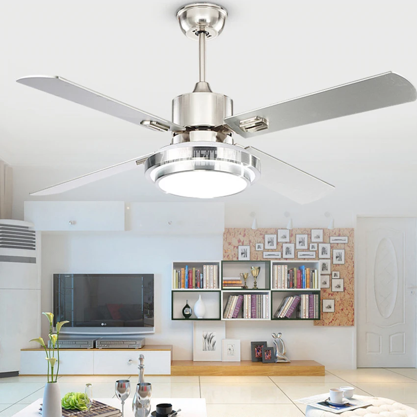 มาใหม่ล่าสุดพัดลมเพดานสไตล์ยุโรปโบราณแบบเรียบง่ายทันสมัยพัดลมห้องนอน LED โคมไฟระย้าพัดลมร้านอาหารพัดลม48-FXB244 24W 220V/110V