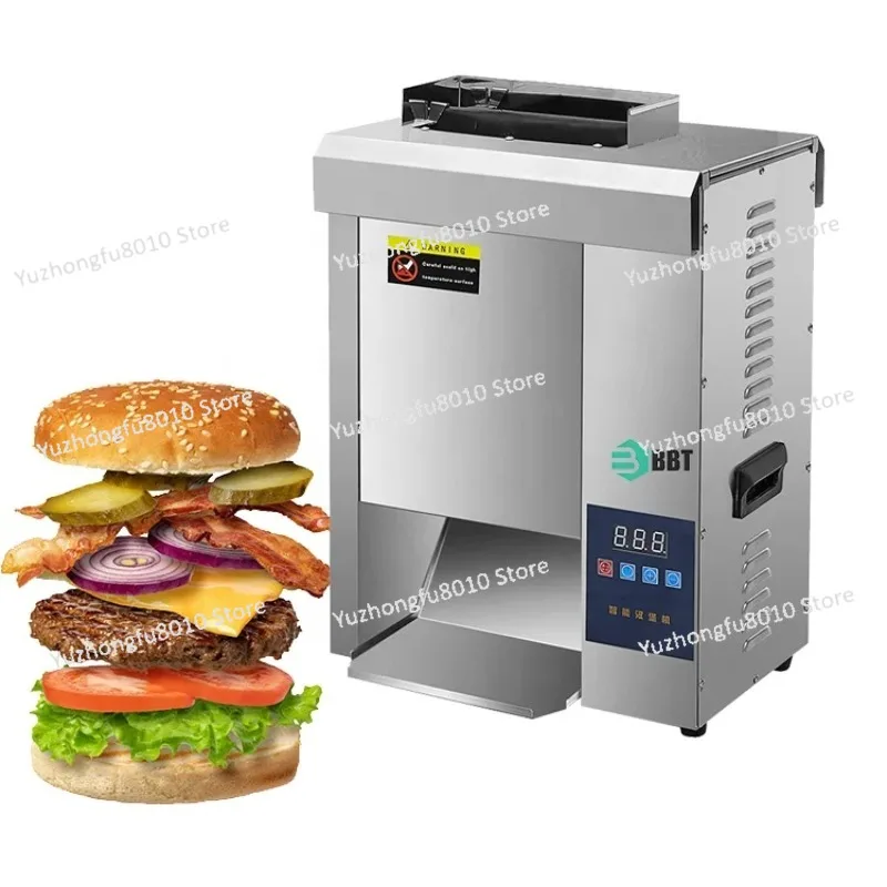 Multifunctional Commercial Stainless Steel Vertical Hamburger Bun Toaster Vertical Contact Delivery Toaster Burger Bun Toaster