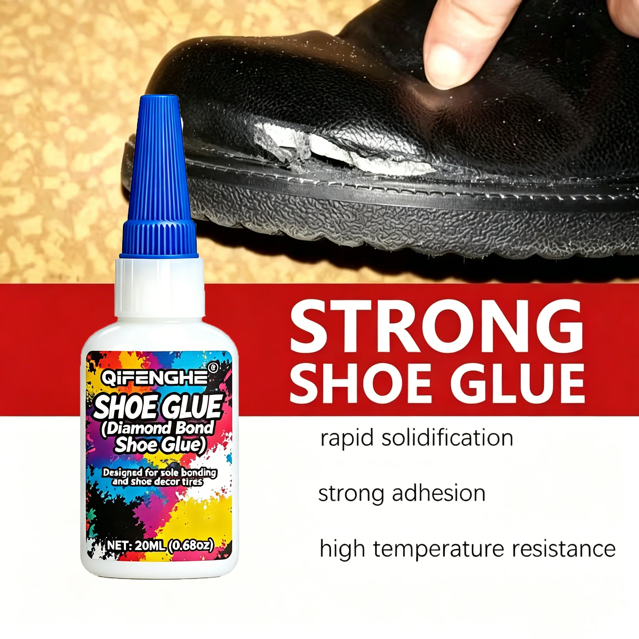Waterproof Strong Shoe Repair Glue, Flexible Sole Adhesive Fixes Separation Cracks for Sneakers, Boots, Leather & Rubber Footwea image 2