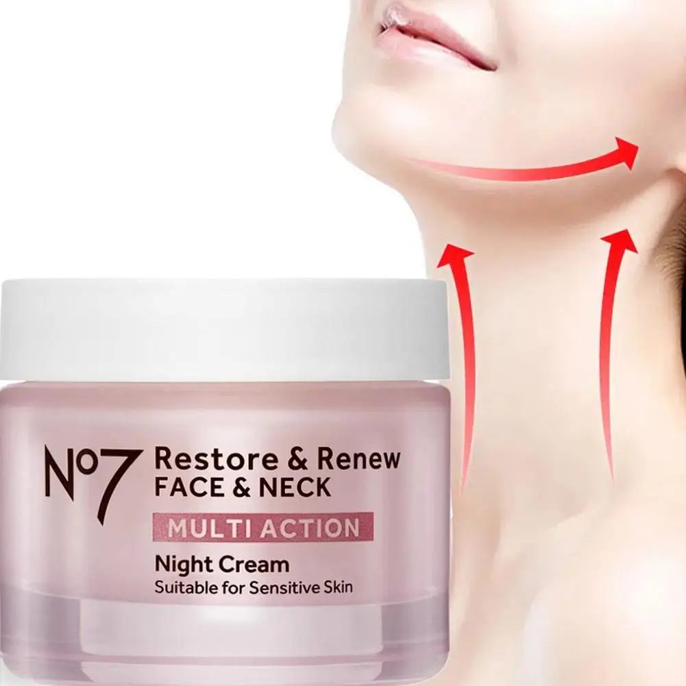 50g Restore & Renew Multi Action Face & Neck Night Cream Collagen Peptide Anti-Aging Face Cream Hydrating Hyaluronic Acid