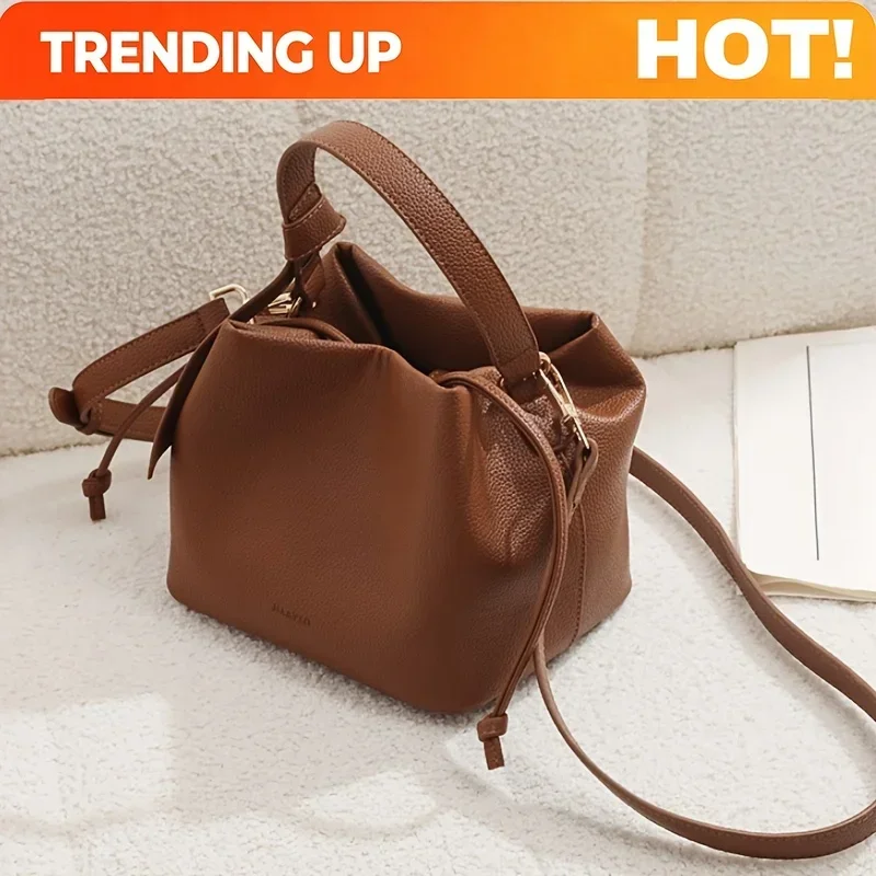 Fashion Women's Handbag, Elegant Solid Color Shoulder Bag, Suitable For Daily Use, Leather Commuting Versatile Crossbody Bags