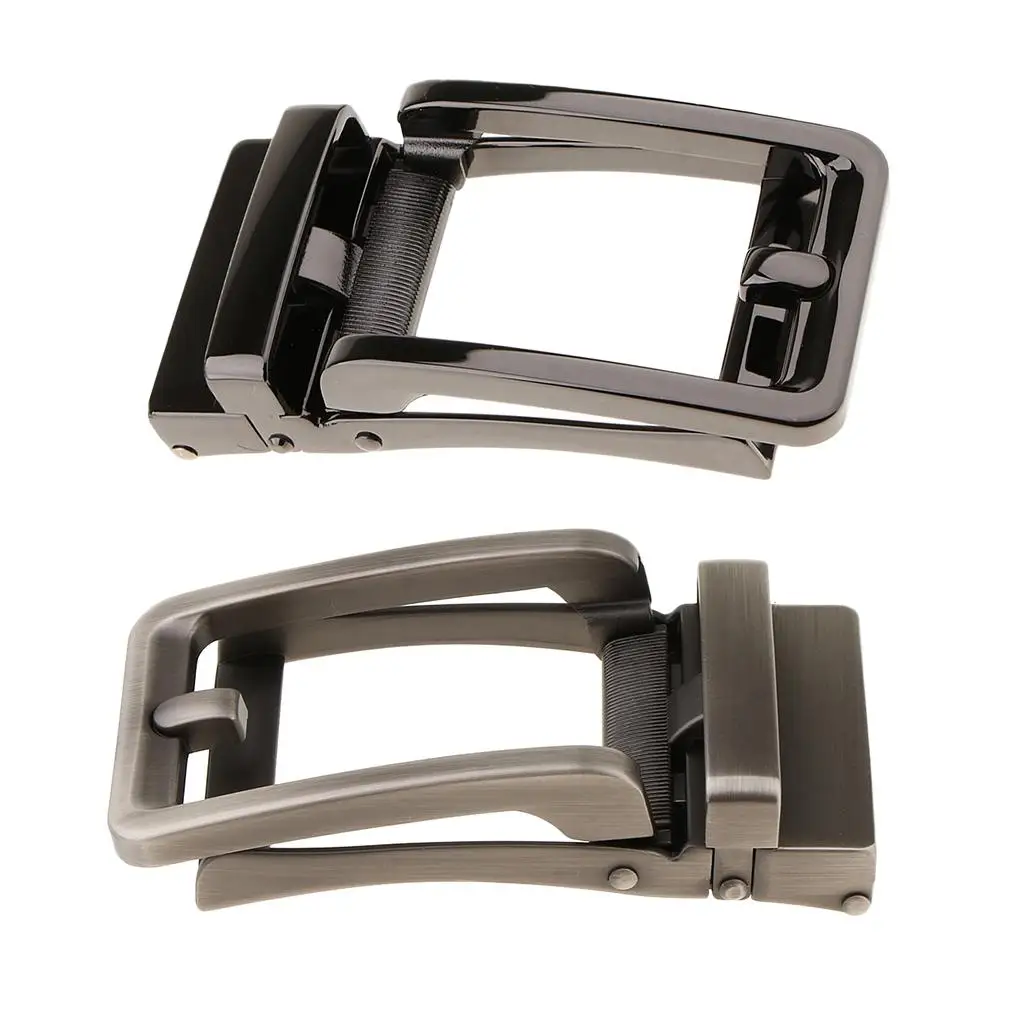 Men Casual Retro Alloy Rectangular Ratchet Belt Automatic Slide Buckle Auto Lock