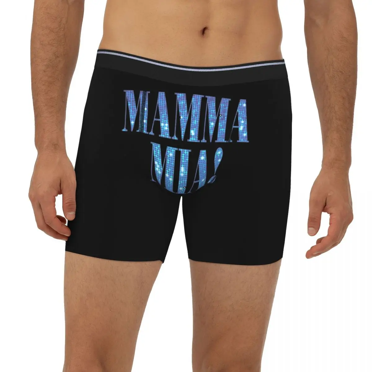 

Mamma Mia-disco длинные трусы-боксеры короткие мужские трусы удобное нижнее белье для мужчин Homme подарок бойфренду